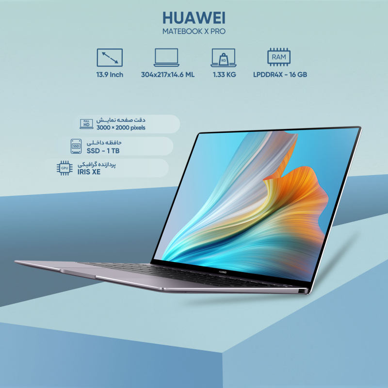 لپ تاپ 13.9 اینچی هوآوی مدل Matebook X pro MachD