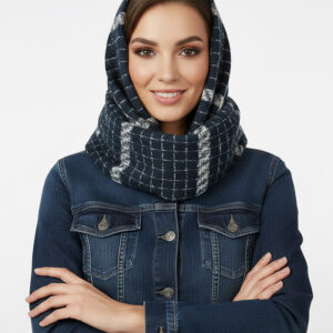 شال پشمی چهارخانه زنانه 5756